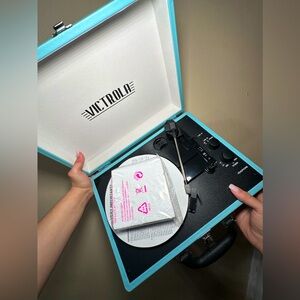 Brand New Baby Blue Victrola record player!